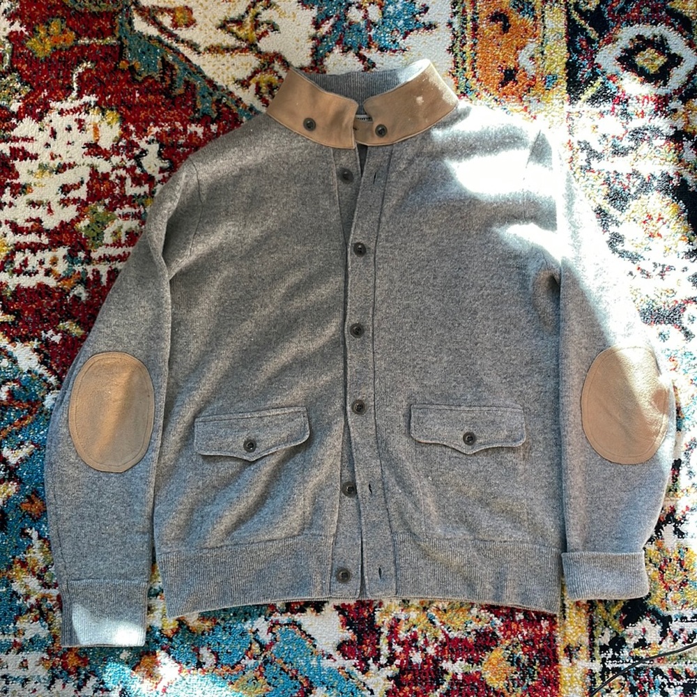 Vintage Men’s Suede and Cashmere sweater